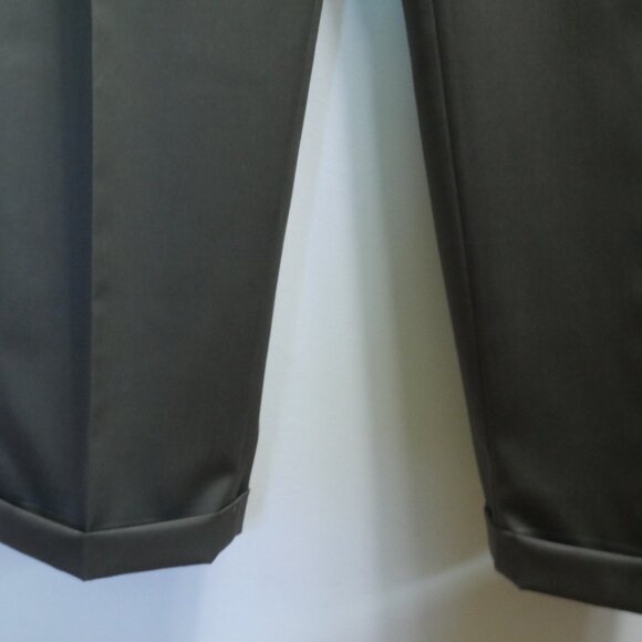 Ralph Lauren Mens Taupe Gray Wool Super 100s Dress Pants Pleated Cuffed 42x30 - Picture 9 of 16